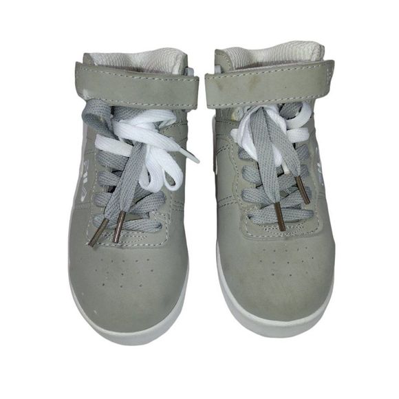 NEW Fila Boys' Vulc Basketball Hightop Shoes Heather Grey/White Size 11½ *Flawed - Picture 5 of 10
